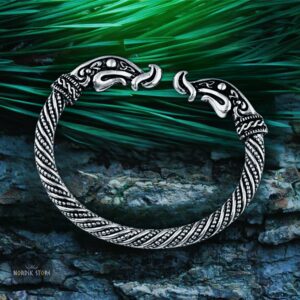Bracelet viking de Lagertha femme guerrière viking en acier argent, cadeau homme femme