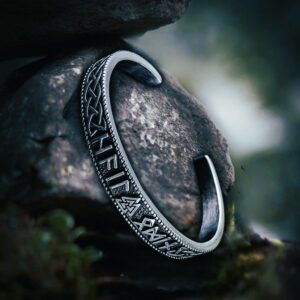 Bracelet Valknut runes en acier argent, cadeau homme femme