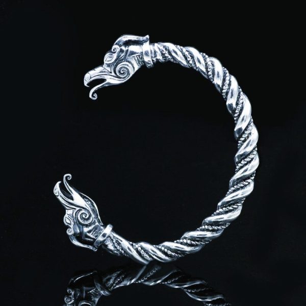 Bracelet viking les corbeaux Reafan argenté