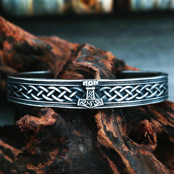 Bracelet viking Mjöllnir foudre sacrée de Thor