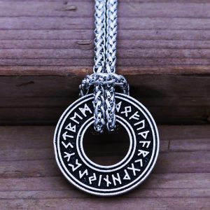 Amulette cercle des 24 Runes viking en argent