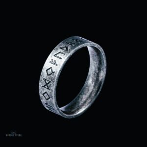 Bague anneau viking de Magni en acier 6 mm, cadeau homme