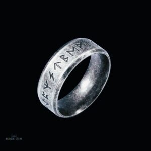 Bague anneau viking de Magni en acier 8 mm, cadeau homme