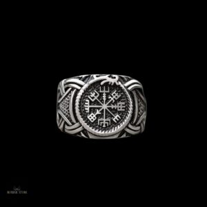 bague vegvisir viking en acier, cadeau homme
