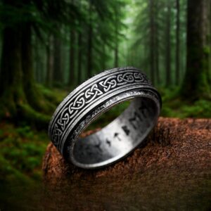 bague viking ancestrale de Magni en acier, cadeau homme