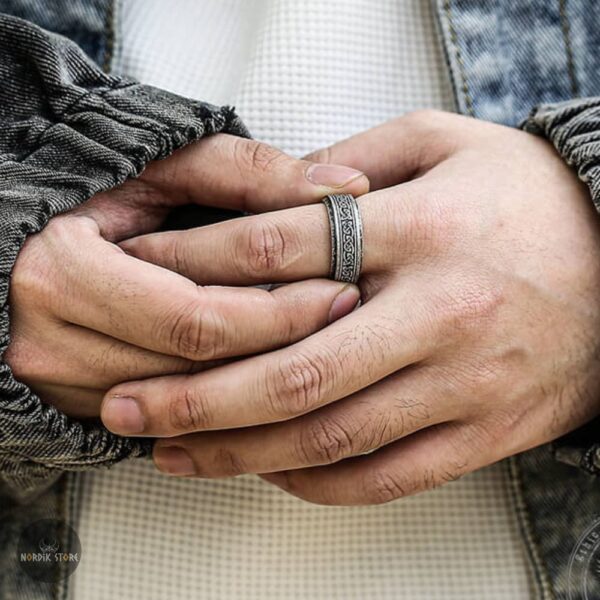 bague viking ancestrale de Magni en acier inoxydable, cadeau homme et ados