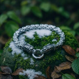 bracelet Geri et Freki de la Meute Odinique en acier, cadeau homme et ados