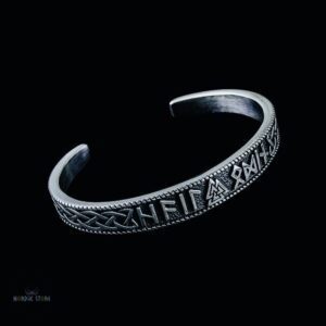 Bracelet torque viking Valknut runes argent, cadeau homme femme, fêtes