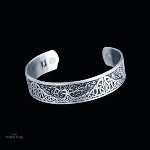 Bracelet viking arbre de vie Yggdrasil d'asgard argent, cadeau homme femme fêtes