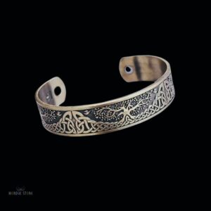 Bracelet viking arbre de vie Yggdrasil d'asgard bronze, cadeau homme femme