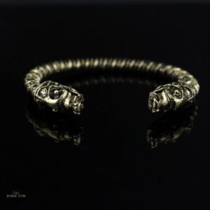 bracelet viking loups Freki et Geri bronze, cadeau