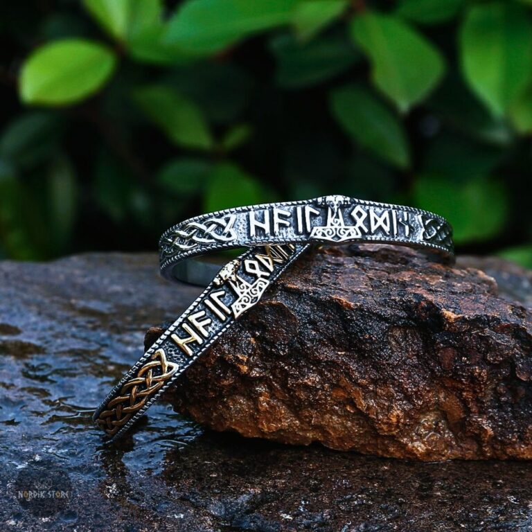 Bracelets vikings le Mjollnir de l'énergieet du courage en acier or ou argent, cadeaux