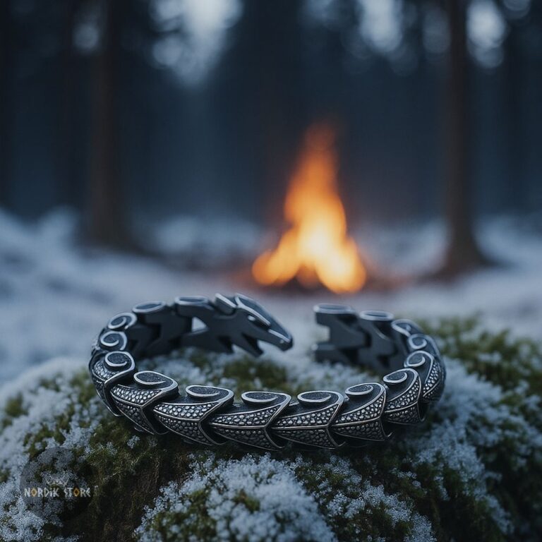Bracelet viking Écailles de Dragon Fafnir, cadeau