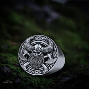 Chevalière viking nordique Hasting argent, cadeau homme