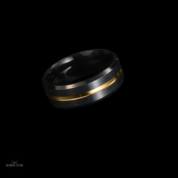 Alliance bague viking Jarl en acier, cadeau homme et femme