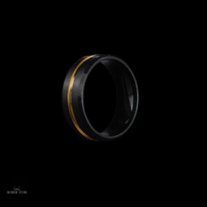 Alliance bague viking Jarl en acier noir, cadeau homme et ados