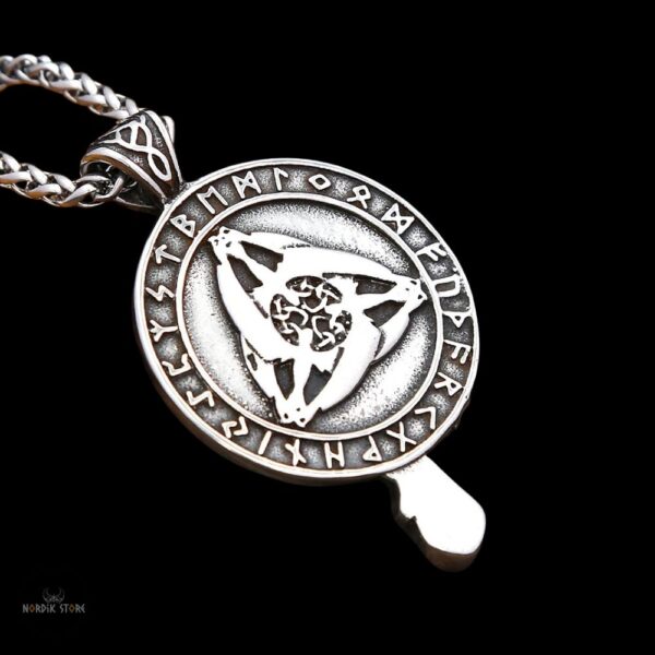 amulette collier viking du corbeau d'Odin Hugin, cadeau homme et femme