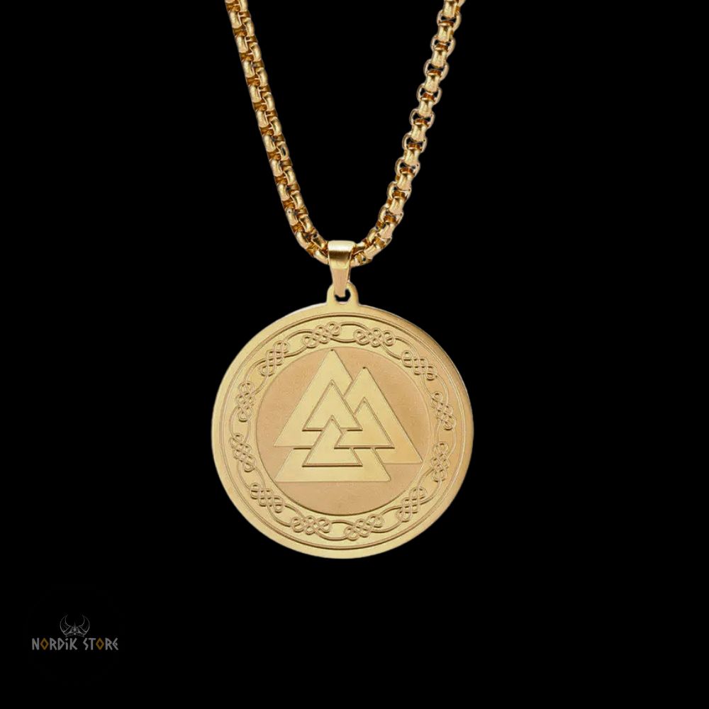 amulette Viking Valknut en or acier, cadeau