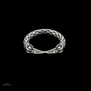 anneau viking les corbeaux d'Odin en acier argent, cadeau homme et femme