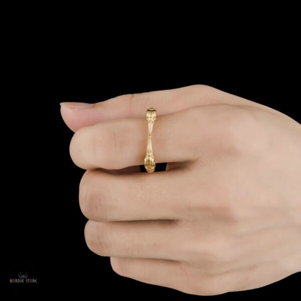 anneau viking les corbeaux d'Odin en acier or, cadeau