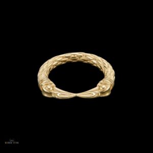 anneau viking les corbeaux d'Odin en acier or, cadeau homme et femme