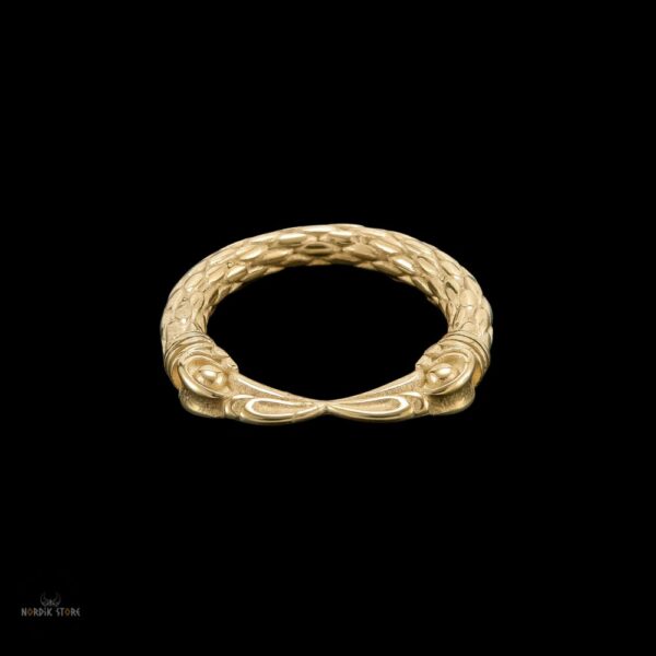 anneau viking les corbeaux d'Odin en acier or, cadeau homme et femme