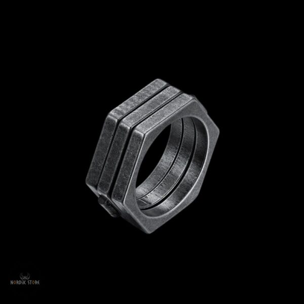 anneau viking la forge hexagonal, cadeau
