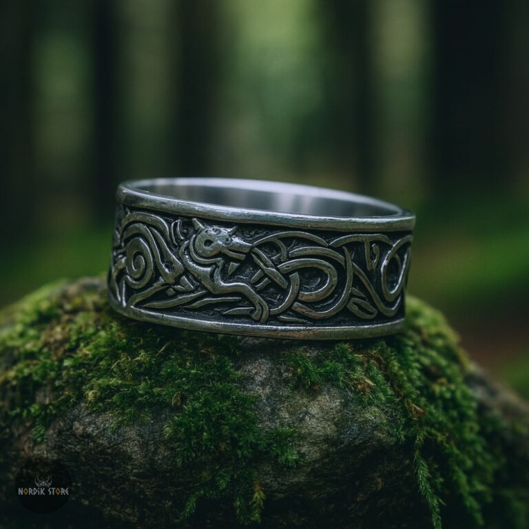 anneau viking loup Fenrir, cadeau homme