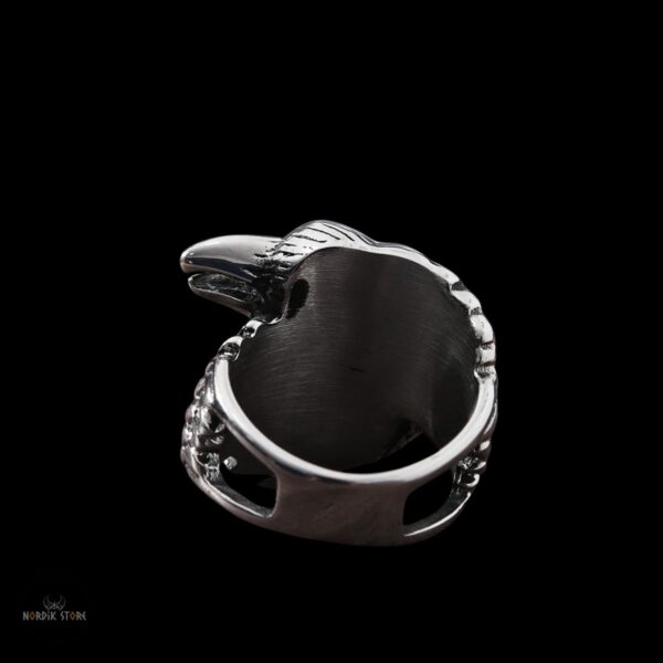 bague les corbeaux d'Odin en acier, cadeau homme