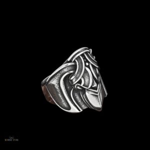bague nordique corbeau Hugin en acier, cadeau homme