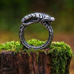 bague serpent Ouroboros viking, cadeau homme et ados