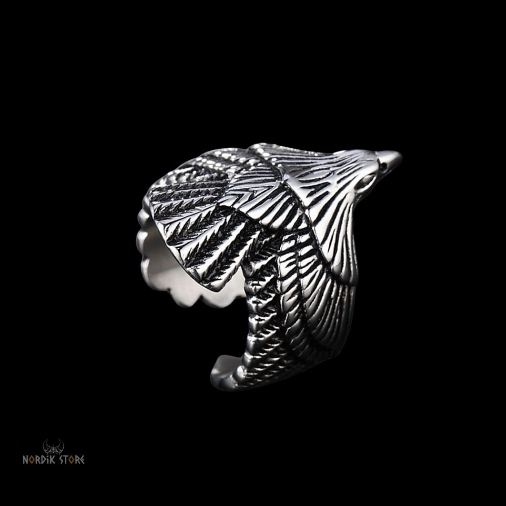 bague viking aigle en acier, cadeau