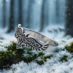 bague viking Aigle Celtique en acier, cadeau homme