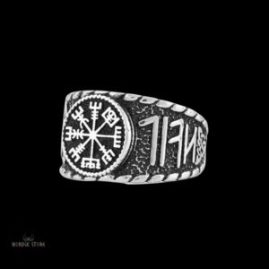 bague viking Asgard en acier argent, cadeau
