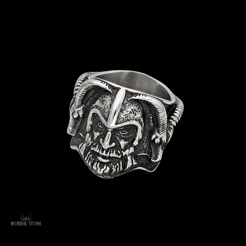 bague viking les boucs de Thor en acier, cadeau