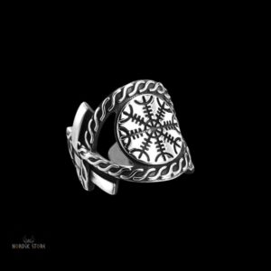 bague viking heaume de la crainte en acier, cadeau