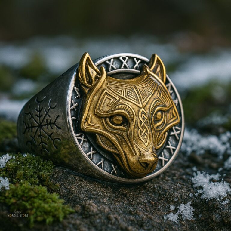 bague viking loup Géant Fenrir, cadeau homme