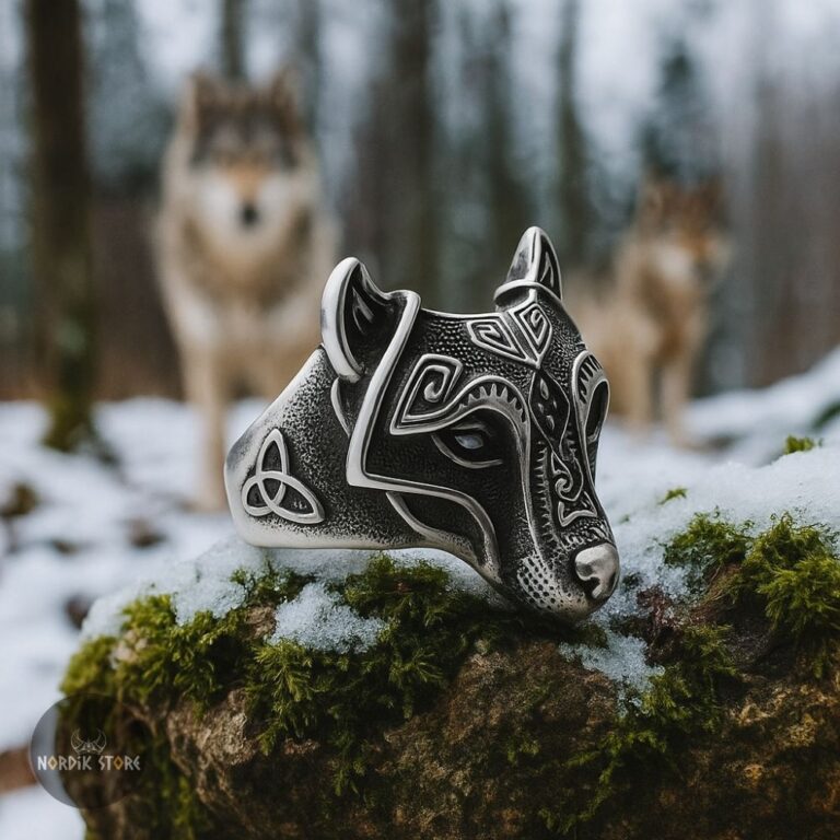 bague viking du loup géant Fenrir, cadeau homme et ados