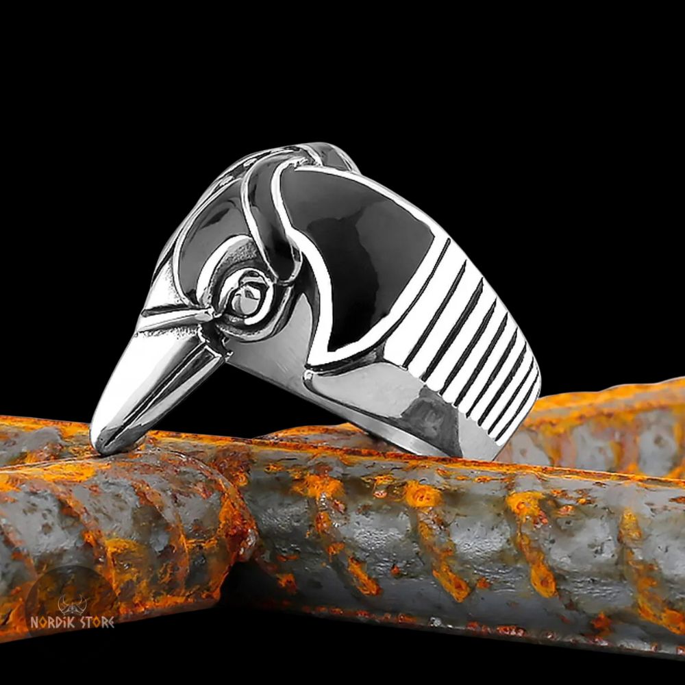 bague viking tête de corbeaux, cadeau homme