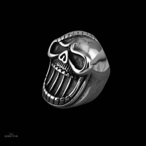 bague viking Crâne de Tête de Mort en acier, cadeau