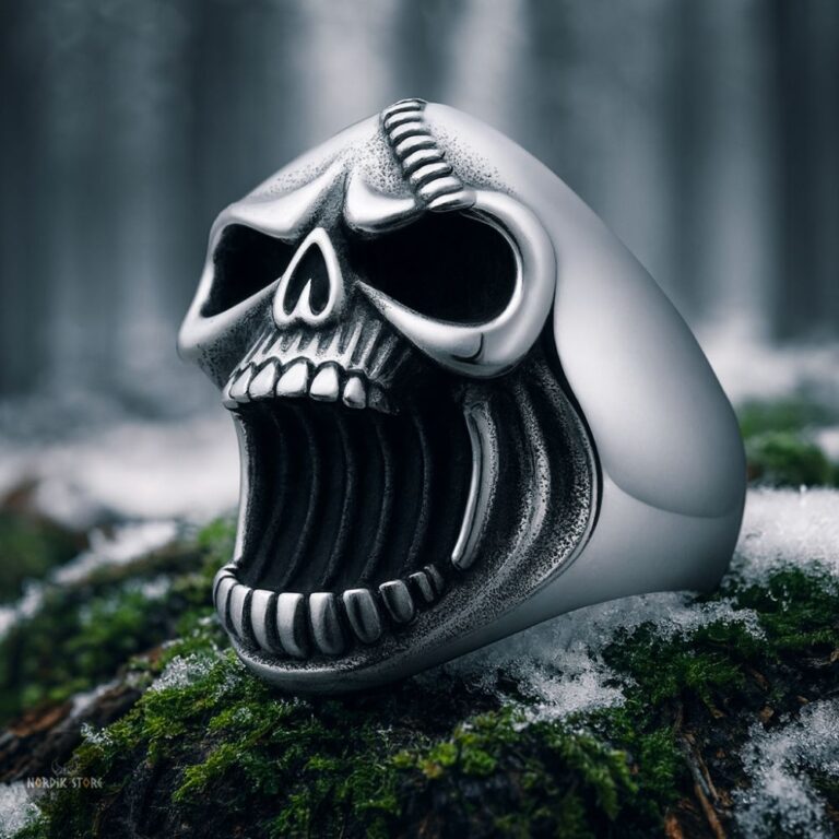 bague viking Crâne de Tête de Mort, cadeau