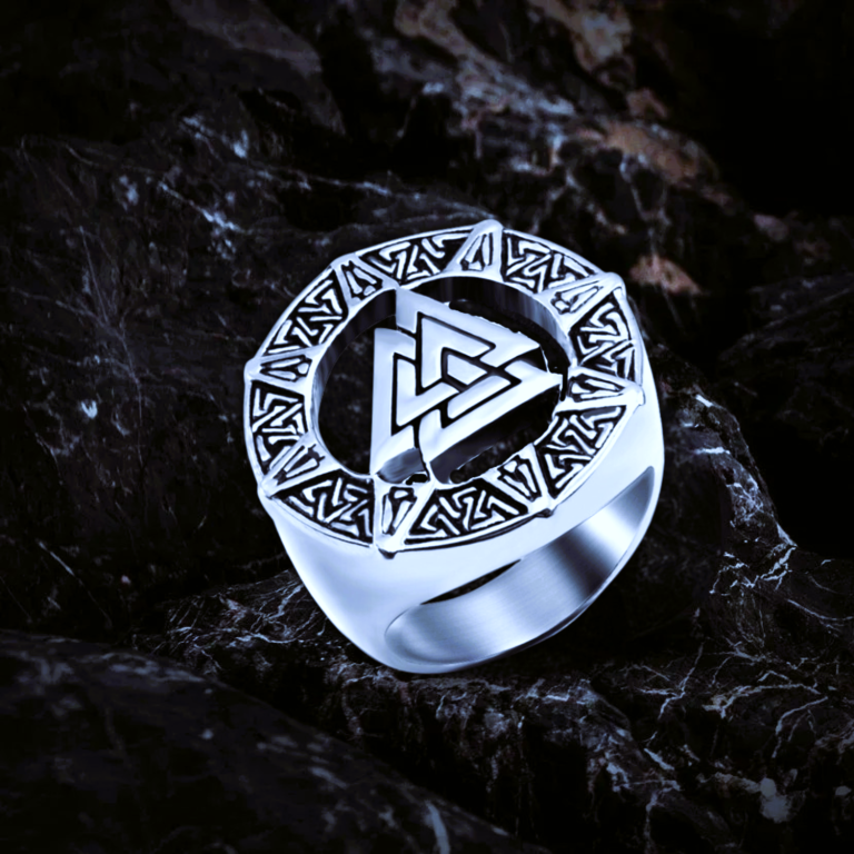 Bague viking Valknut et Valhalla