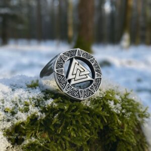 bague viking Valknut et Valhalla, cadeau