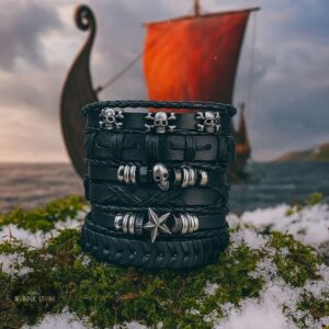 bracelet crânes vikings, cadeau