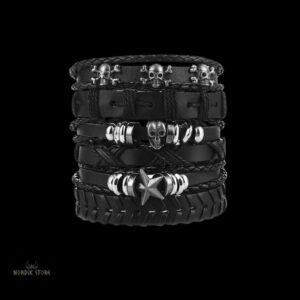 bracelet crânes vikings style A, cadeau homme
