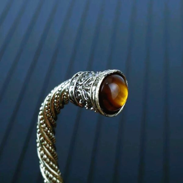 Bracelet nordique viking ambre de Freyja or