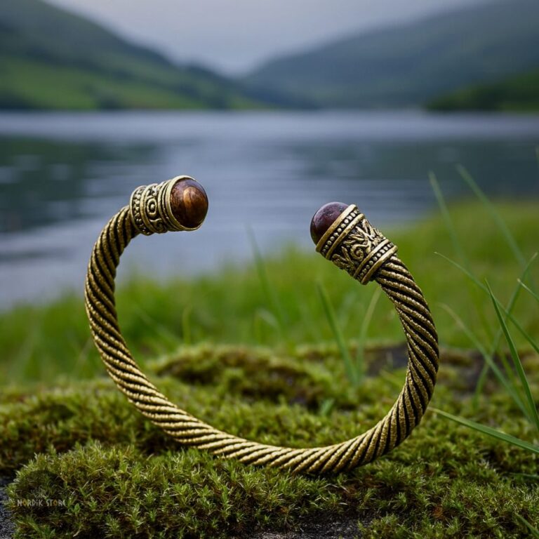 bracelet viking Ambre Freyja, cadeau femme homme pour fêtes