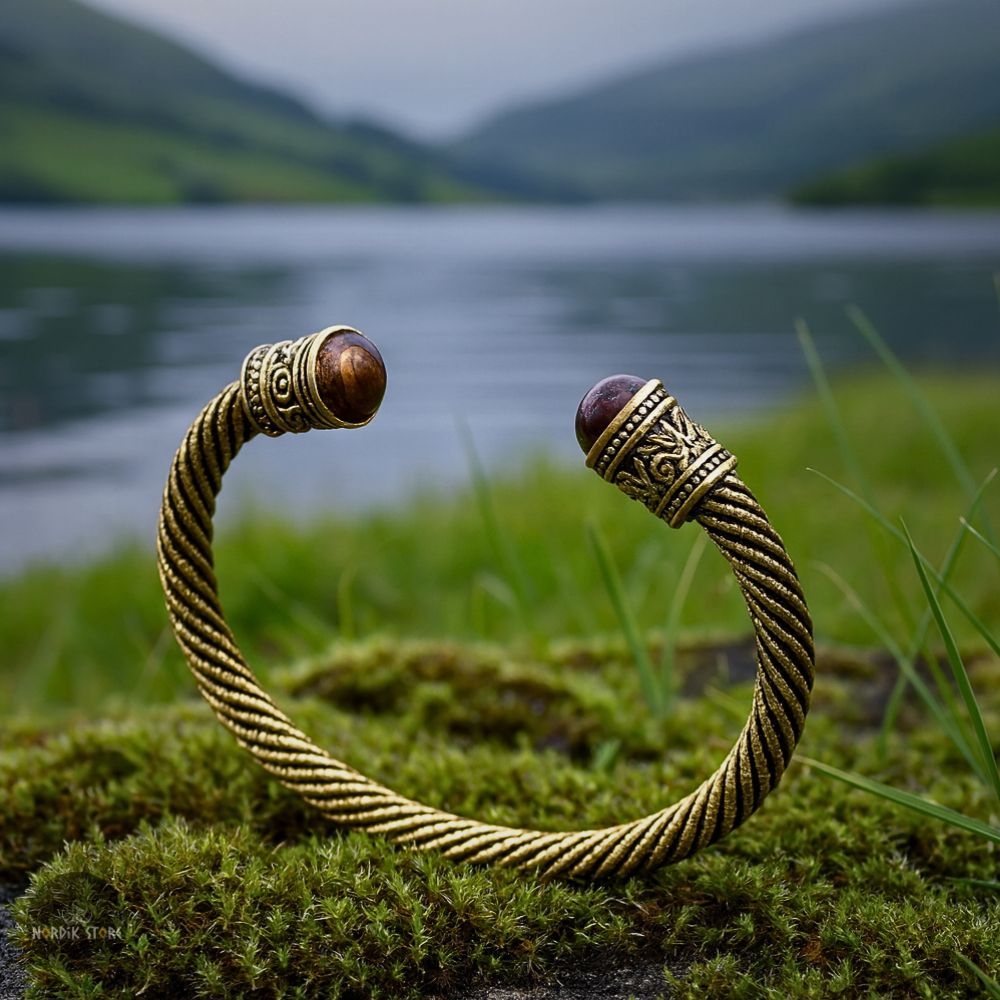 bracelet viking Ambre Freyja, cadeau femme homme pour fêtes
