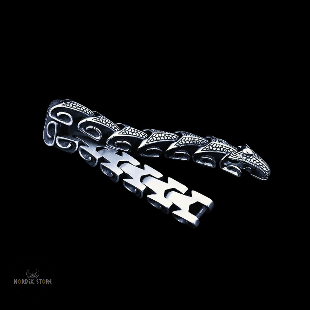 Bracelet viking Écailles de Dragon, cadeau homme