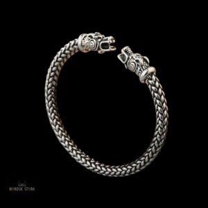 bracelet viking les loups Freki et Geri argent, cadeau
